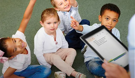 Child sitting on the floor in class